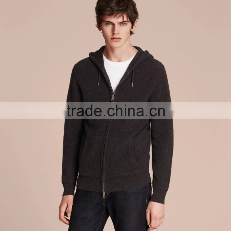 Men's Cashmere Wool Cardigan Sweater Hoodies Top