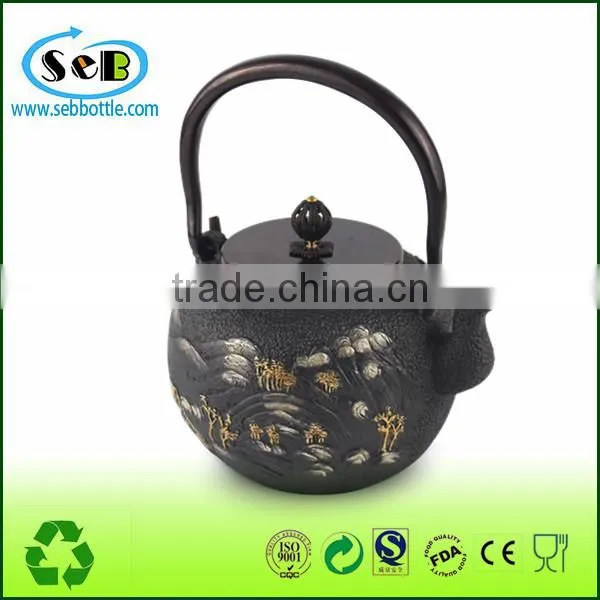 Koodee Cast Iron teapot with embossed decor for wholesale/direct factory