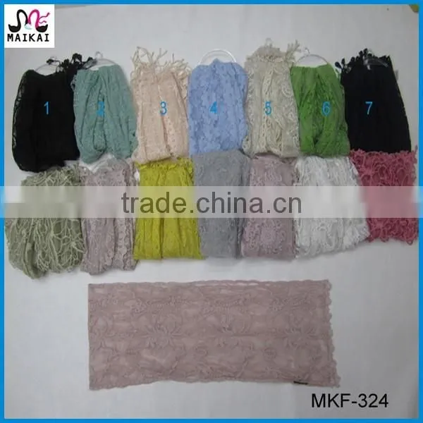 Wholesale korean fashion women lace embroidered scarf