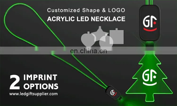 Customized Logo And Shape Christmas Led Necklace