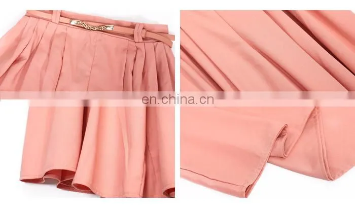 2015 Summer New Designs Wide Leg Triple Ruffle Pants Women Half Pant
