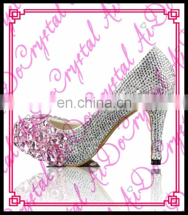 Aidocrystal 2016 summer new design pink color beautiful shoes sweet women high heel shoes