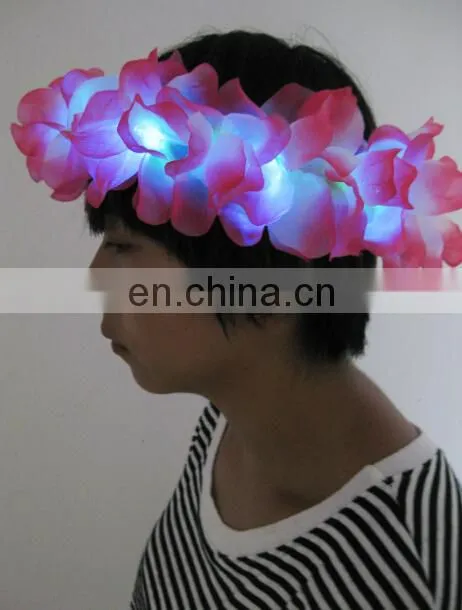 Christmas party flashing garland led light wreath hawaii led lei colored led garland