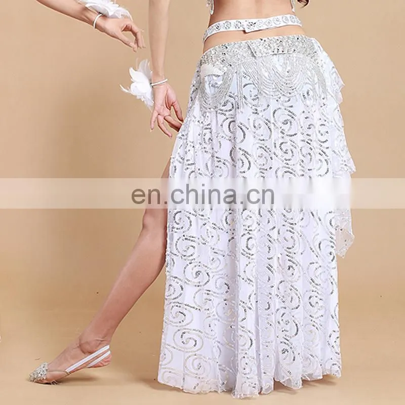 High sequin fabric shiny hot sexy belly dance long dress Q-6032#