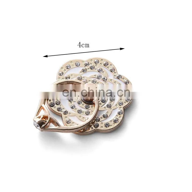 Custom Mobile Phone Diamond Flower shape Finger phone ring holder
