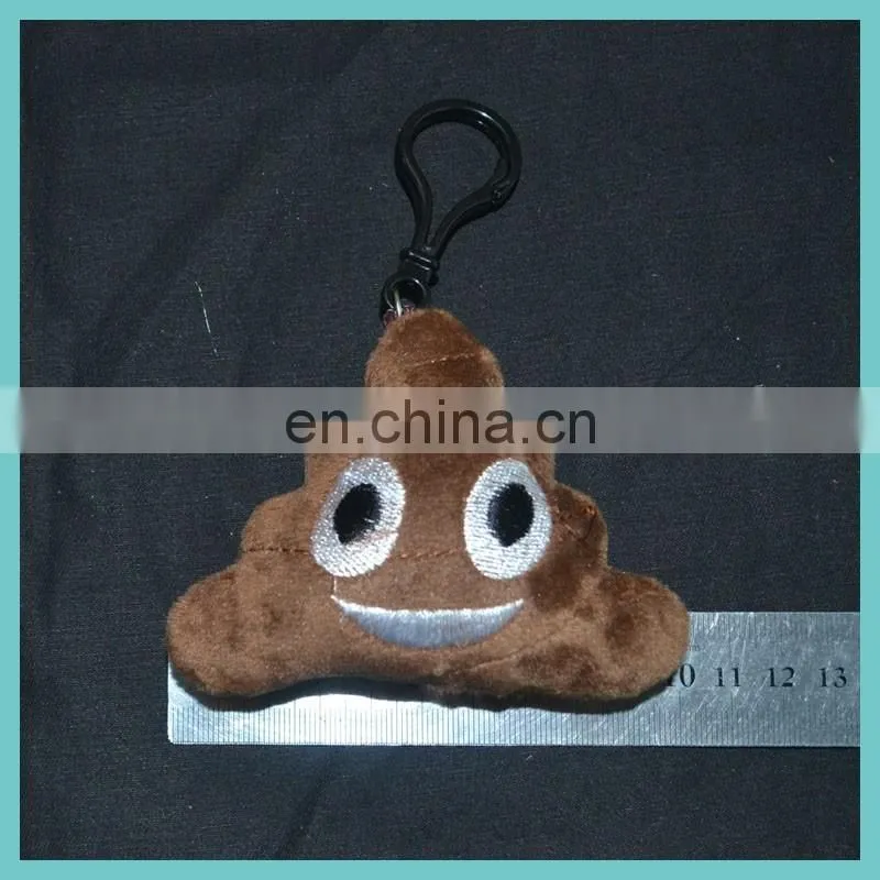 new developed 6 designs of plush poo emoji carabiner keychain