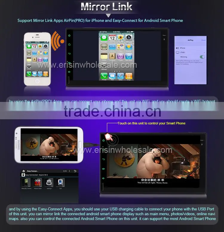 Erisin ES2008A 7" Touch Screen Car GPS Player Radio System