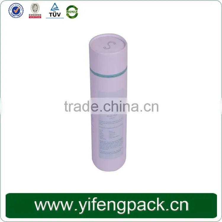 Black paper tube canister round t shirt hat box with plastic hot