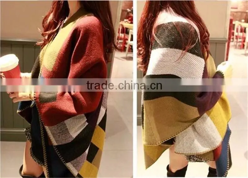 ladies fashion colorful warm knitted cardigan sweater