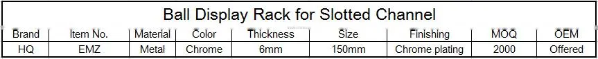 Ball Display Hanger for Slotted Channel