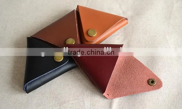 Guangzhou Wholesale Mini Convenient and Practical Genuine leather Coin Holder Purse with snap button