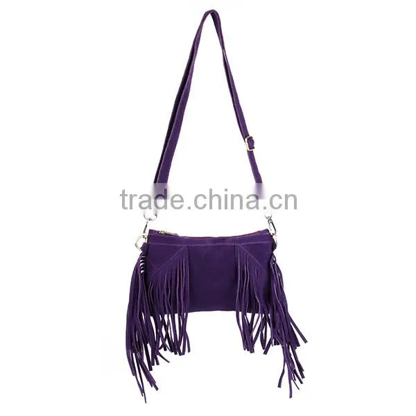 Fashion Fringe Suede Leather Clutch Bag For Girls Magazine Clutch Bag With Tassels