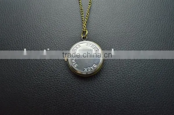 New round face retro bronzed coin pocket watch eagle/skull pattern
