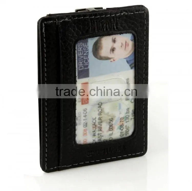 Factory Custom Money Clip Front Pocket Wallet Genuine Leather Money Clip Wallet