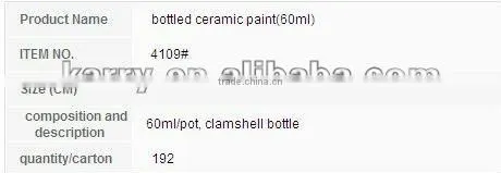 RED BOTTLED NON-TOXIC CERAMIC PAINT 60ML ANY COLOR OR CAPACITY IS AVAILABLE