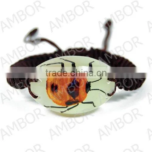 Wholesale real flower insect inserted 2015 fashion bracelet