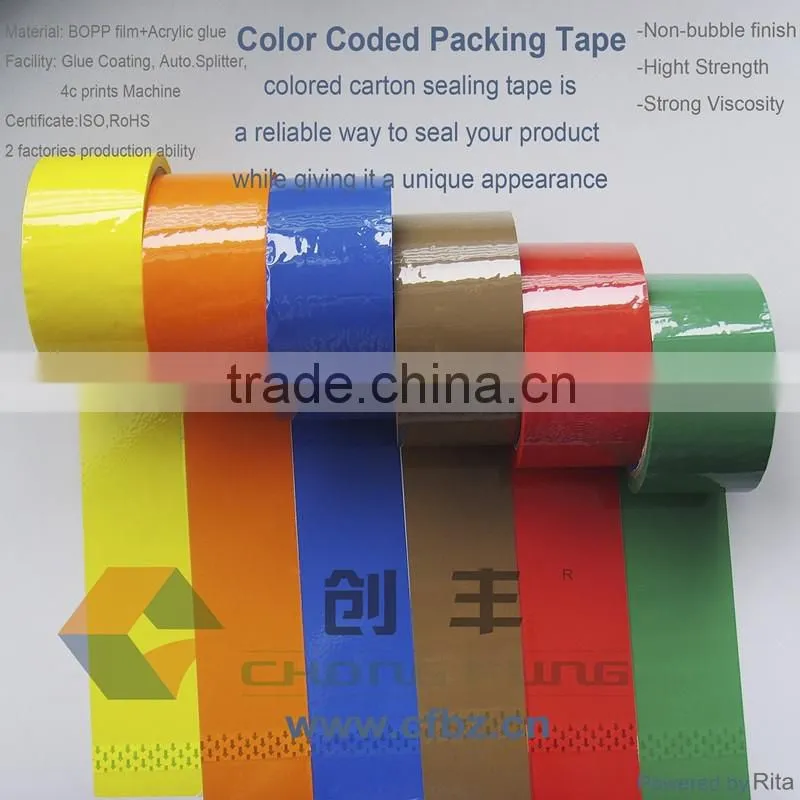 BOPP Yellow Colored adhesive packing tape for Gift Packaging