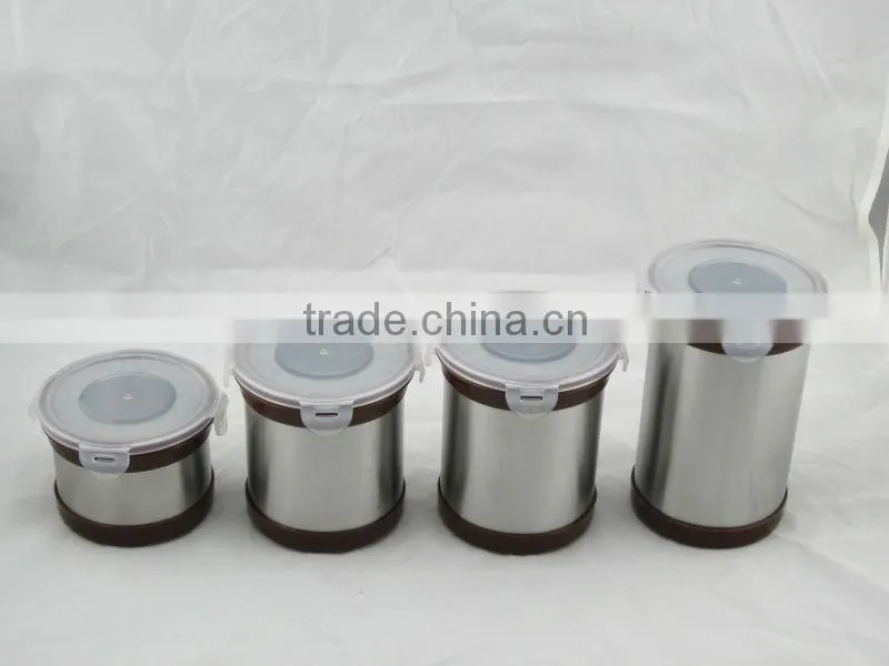 4'' stainless steel canister food container with airtight function