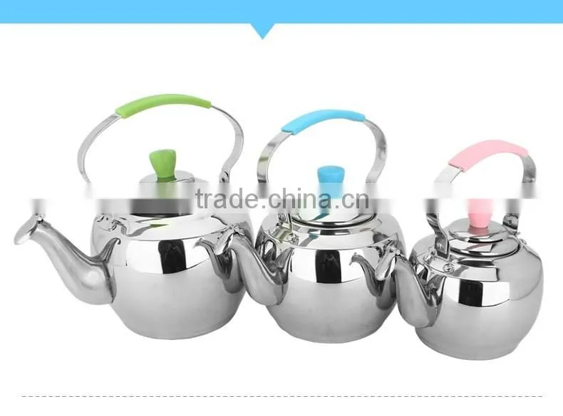 Metal Material Whistling Silver Kettle/ non-electric coffee& tea kettle/ samovar