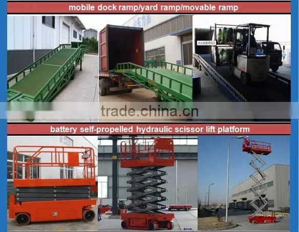 0.9~1.7m, 8 ton front load containers /hydraulic loading ramp /adjustable loading ramp