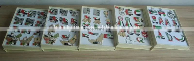 Metal Gold Bird Country Flag UAE National Day Magnet Lapel Pin, 2000pcs in Stock