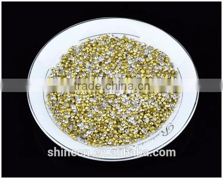 Yiwu factory direct white A stone pointback DIY accessories round hot fix rhinestones