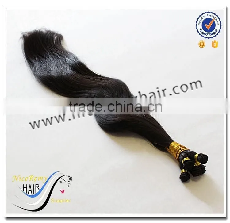 Wholesale hand tied weft virgin indian hair natural hair shops
