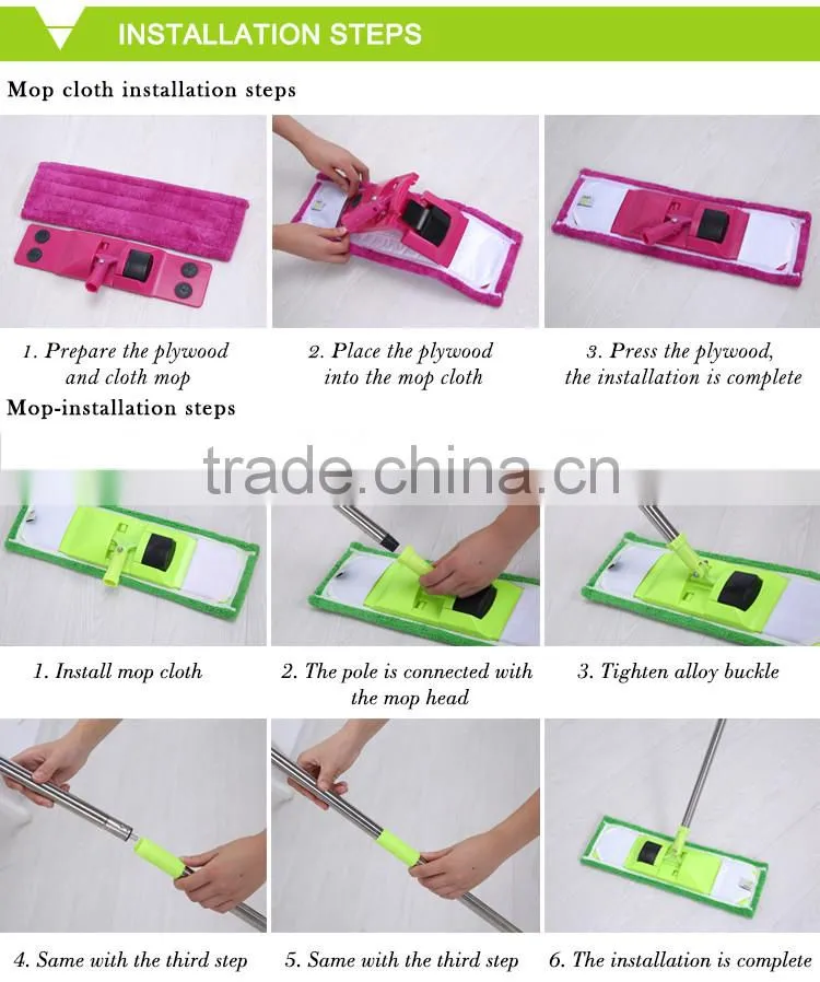 3 sections PP replacement parts microfiber mop