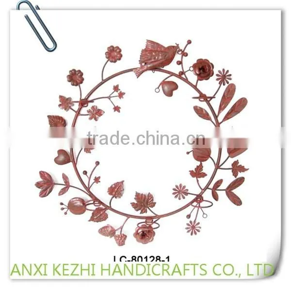 LC-80128 Wholesale metal iron antique hanging Craft wall decor with tealight holder