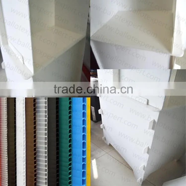 Hot selling double desk pp hollow board voting booth