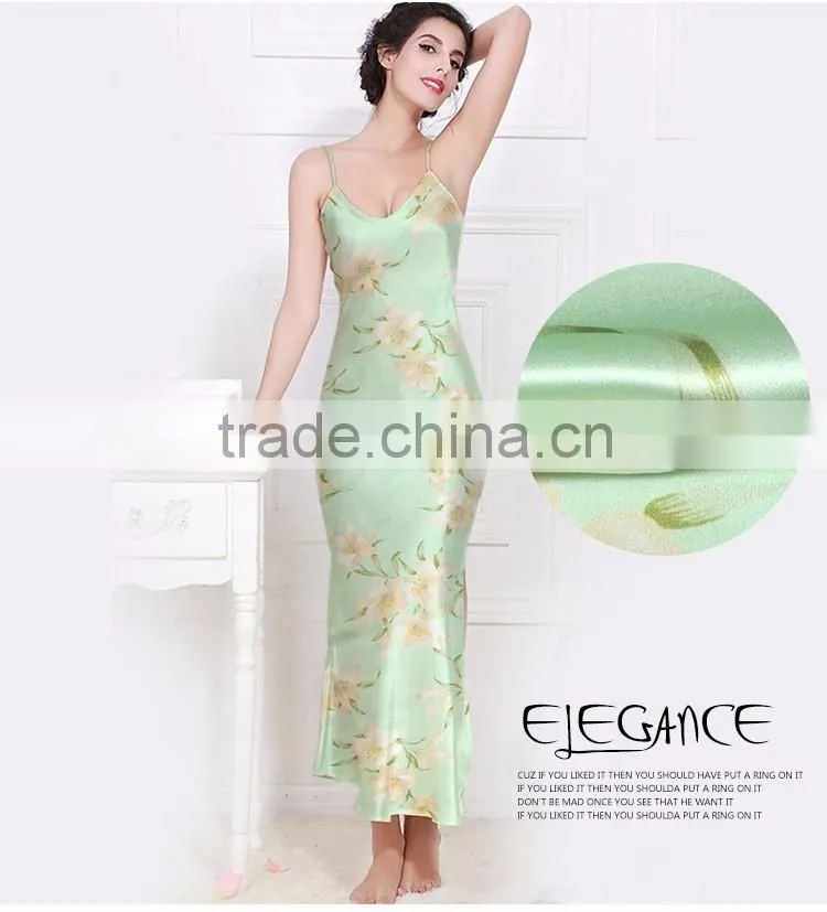 19mm green 100% silk charmeuse fabric for women