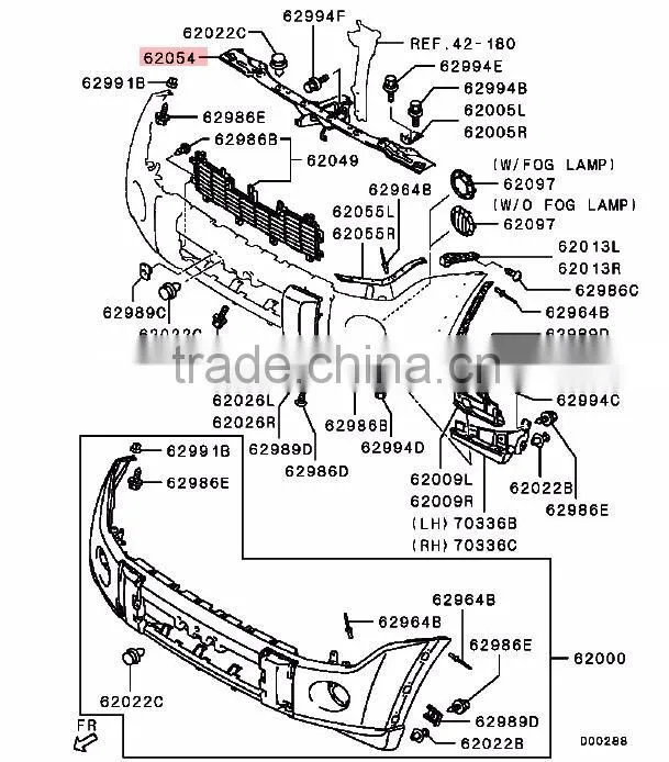 Front Bumper Reinforcement For Mitsubishi PAJERO MONTERO IV V83 V85 V86 V95 V98 6400A526