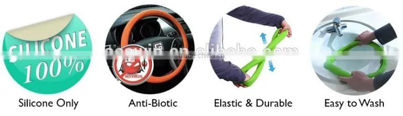 Colorful Auto Car Non-slip Silicone Interior Steering Wheel Cover