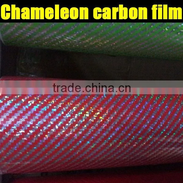 Hot Selling carbon fiber chameleon film with air drain