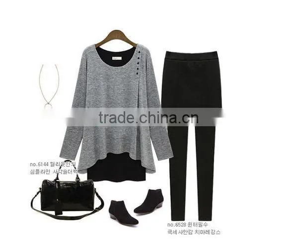 2014 the most popular European and American style fully elegant cotton/woolen fabric compater knitted ladies sweater