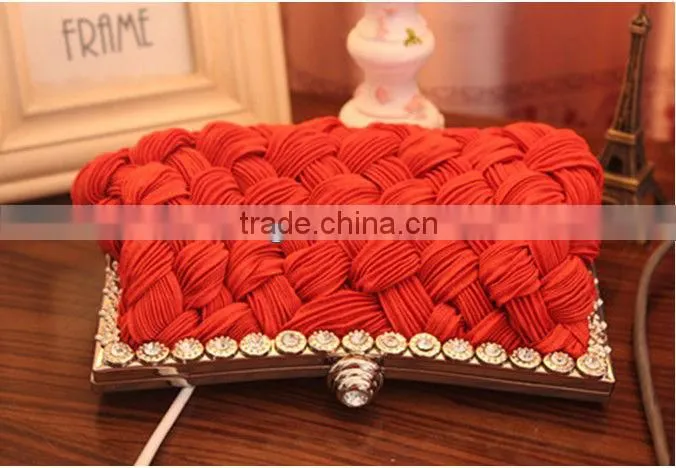 factory sell beautiful woven evening clutch bags vogue cluth bag lady hand bag