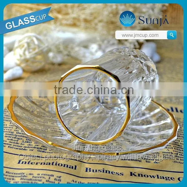 Mouth gilt diamond tea cup with plate set china manufacturer