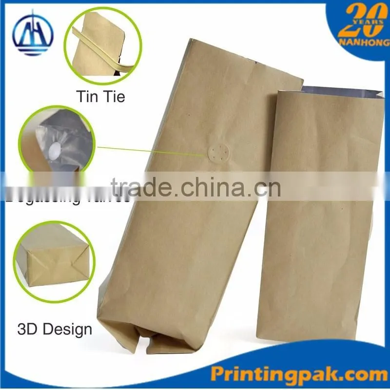 ecological composite Kraft aluminum foil bag Stand up Zipper Pouch Resealable Stand Up Coffee Laminated Packaging Bags