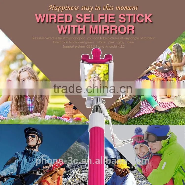 best seller product 2015 kung fu stick, charge free cable take pole selfie stick, extendable monopod with Holder