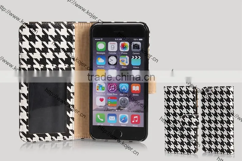 Newest Swallow gird Leather Flip Phone Cases for iphone 6