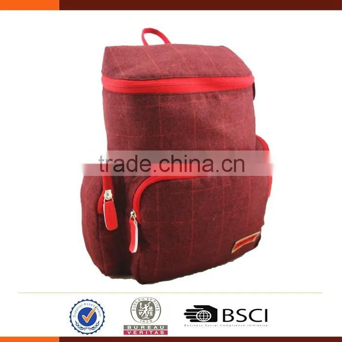 Customized Low MOQ Plaid Leisure Backpack For Student