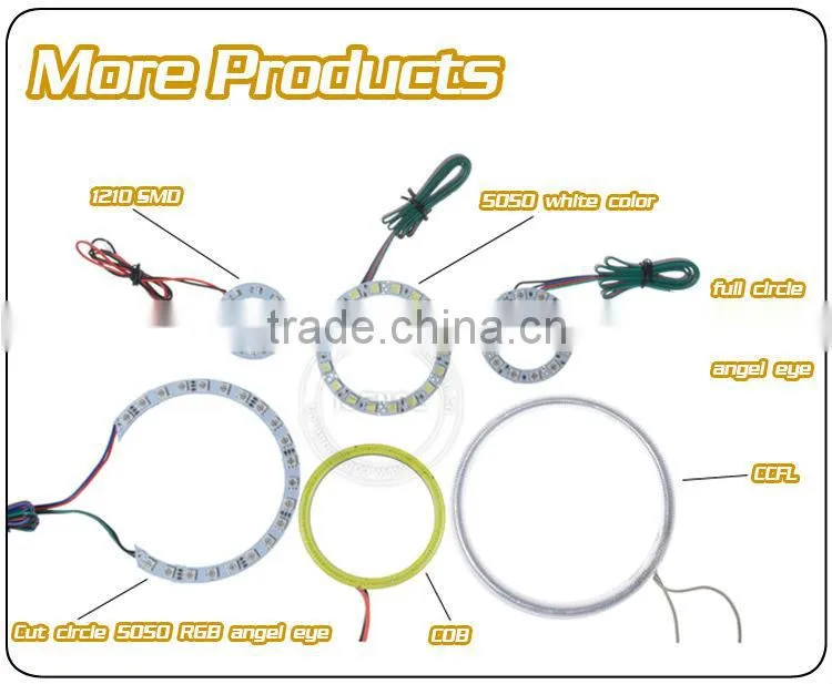 2015 hot sale 130mm Epistar chips DC12V 5050 smd Black PCB full circle anegel eyes auto parts for jeep cherokee