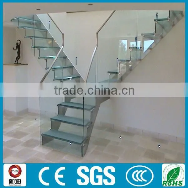Curved design modern staircase with glass railings