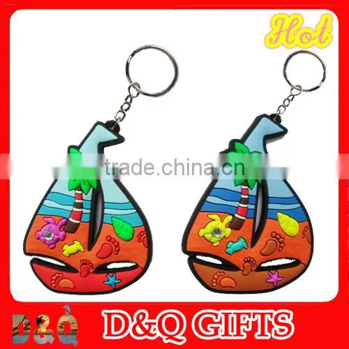 Embossed logo rectangle shape cheap metal souvenir keychain
