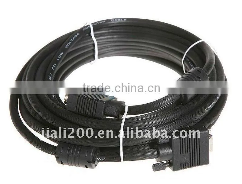 30ft/9m Super Scan HD15P SVGA/VGA Cable Male/Male with 2 ferrites