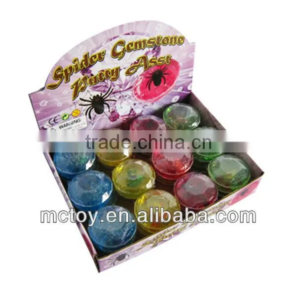 HOT Crystal diamond Gemstone Spider frog fish lizard insect red yellow blue green pink purple Putty slime toy