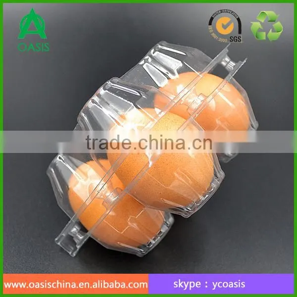 PVC 4 hole egg box disposable plastic egg trays