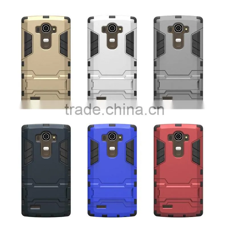 Hot Selling Hybrid Kickstand TPU PC Armor Case Iron Man Cellphone Case For LG G4 Note
