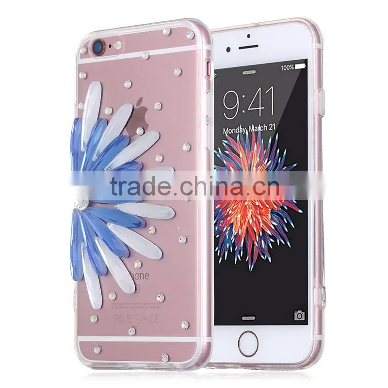 Manufacturer wholesale luxury shining diamond TPU cover mobile phone case for Iphone 6/6S