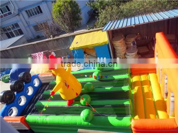 60m long giant inflatable obstacle course for adults, outdoor inflatable obstacle